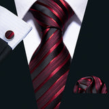 Men Tie Red Striped Fashion Designer Ties