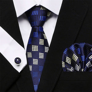 Mens Tie Skinny Blue palid 100% Silk Classic Jacquard