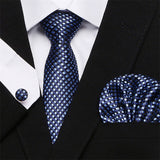 Mens Tie Skinny Blue palid 100% Silk Classic Jacquard