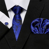 Mens Tie Skinny Blue palid 100% Silk Classic Jacquard