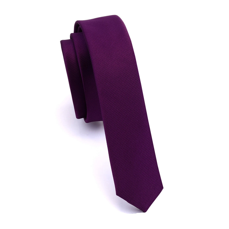 Casual 4cm Slim Solid Tie Red Yellow Green Ties Handmade