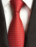 Fashion Striped Plaid Men's Red Blue Grey Classic Neck Ties