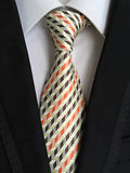 Fashion Striped Plaid Men's Red Blue Grey Classic Neck Ties