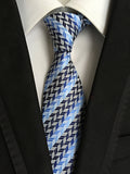 Fashion Striped Plaid Men's Red Blue Grey Classic Neck Ties