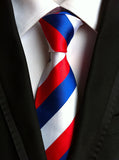 Fashion Striped Plaid Men's Red Blue Grey Classic Neck Ties