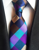 Fashion Striped Plaid Men's Red Blue Grey Classic Neck Ties