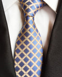 Fashion Striped Plaid Men's Red Blue Grey Classic Neck Ties