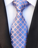 Fashion Striped Plaid Men's Red Blue Grey Classic Neck Ties