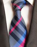 Fashion Striped Plaid Men's Red Blue Grey Classic Neck Ties