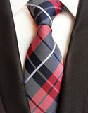 Fashion Striped Plaid Men's Red Blue Grey Classic Neck Ties