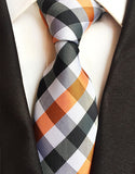 Fashion Striped Plaid Men's Red Blue Grey Classic Neck Ties