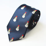 Red Christmas Tie 7cm Snowman Ties For Christmas Day