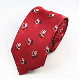 Red Christmas Tie 7cm Snowman Ties For Christmas Day