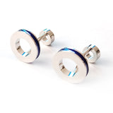 Baking paint blue silver round double headed circular