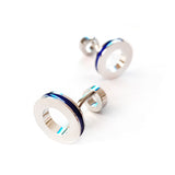 Baking paint blue silver round double headed circular