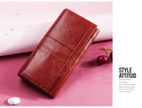 Genuine Leather Women Clutch Wallet and Female Coin Purse