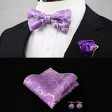 Silk Flower Business Bowtie Men Vintage