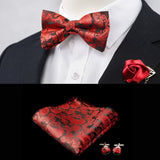 Silk Flower Business Bowtie Men Vintage