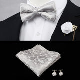 Silk Flower Business Bowtie Men Vintage