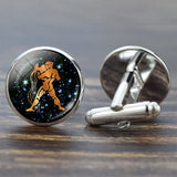 12 Constellation Glass Alloy Cufflinks Leo Pisces Zodiac Sign
