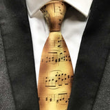Burgundy Wine Color Music Notation Necktie