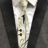 Burgundy Wine Color Music Notation Necktie