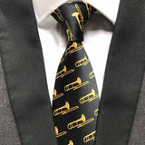 Burgundy Wine Color Music Notation Necktie