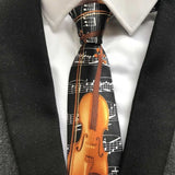 Burgundy Wine Color Music Notation Necktie