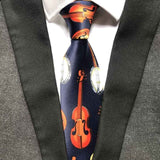 Burgundy Wine Color Music Notation Necktie