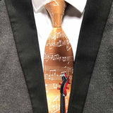 Burgundy Wine Color Music Notation Necktie