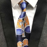 Burgundy Wine Color Music Notation Necktie