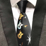 Burgundy Wine Color Music Notation Necktie