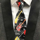 Burgundy Wine Color Music Notation Necktie