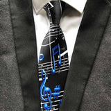 Burgundy Wine Color Music Notation Necktie