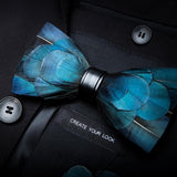 Feather Bow Ties Men's Fashion Peacock Feather