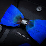 Feather Bow Ties Men's Fashion Peacock Feather