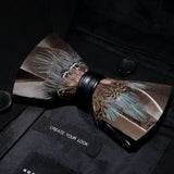 Feather Bow Ties Men's Fashion Peacock Feather