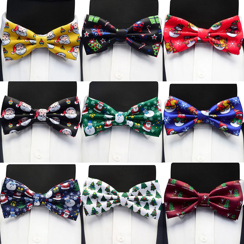 Bow Ties Silk Festival Theme Tie Snowflake for Men