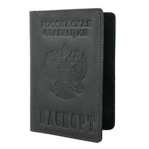 Vintage Natural Crazy Horse Leather Passport Case