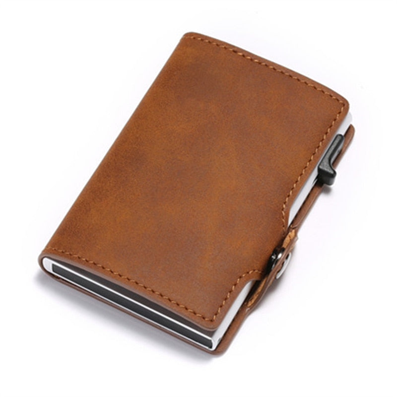 Card Holder PU Leather Card Wallet Men RFID Blocking Card Case