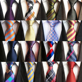 Fashion Striped Plaid Men's Red Blue Grey Classic Neck Ties