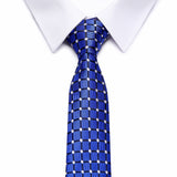 Mens Tie Skinny Blue palid 100% Silk Classic Jacquard