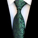 Classic Silk Men Tie Plaid Neck Ties 8cm Green Blue Ties