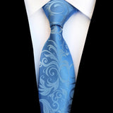 Classic Silk Men Tie Plaid Neck Ties 8cm Green Blue Ties