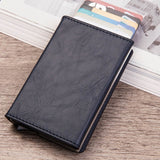 Anti Rfid id Card Holder Case Men Leather Metal Wallet