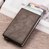 Anti Rfid id Card Holder Case Men Leather Metal Wallet