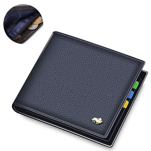 Cow Leather Wallet Men Fashion Bifold Card Holder Wallet