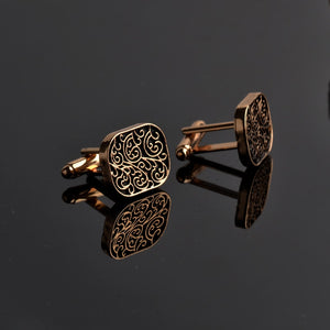 Vintage Cufflink For Men Jewelry Shirt  Gold Color