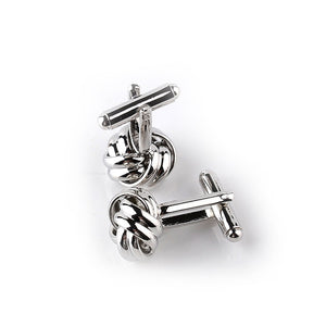 Knot Cufflinks For Men Shirt Gold Silver Plated