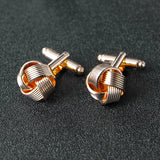 Knot Cufflinks for Men Shirt Silver Gold Color Plated